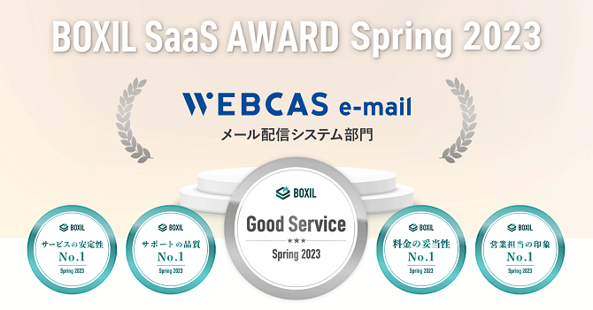 BOXIL SaaS AWARD Spring 2023でのWEBCAS e-mail受賞一覧