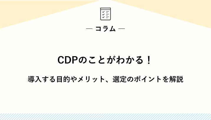 CDPのことがわかる！導入する目的やメリット、選定のポイントを解説