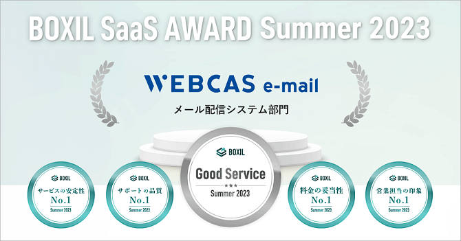 BOXIL SaaS AWARD Summer 2023でのWEBCAS e-mail受賞一覧