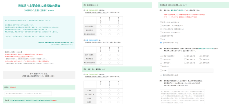 実際の回答フォーム