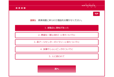 森美術館（森ビル株式会社）様 タブレットを使った「タッチパネルアンケート」