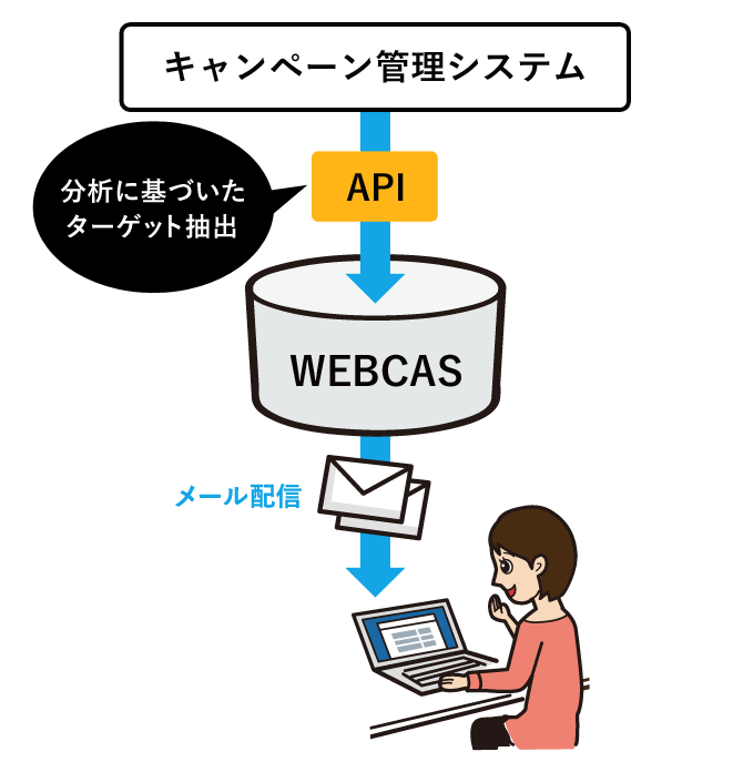 キャンペーン管理システムとの連携配信のイメージ