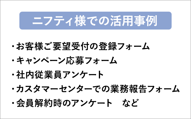 ニフティ様での活用事例